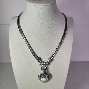 Lia Sophia Love Dust Silver-Tone Double-Strand Necklace With Heart Pendant